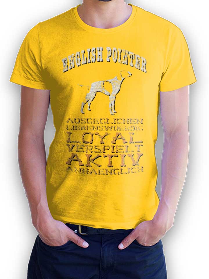 Hund English Pointer Camiseta amarillo L