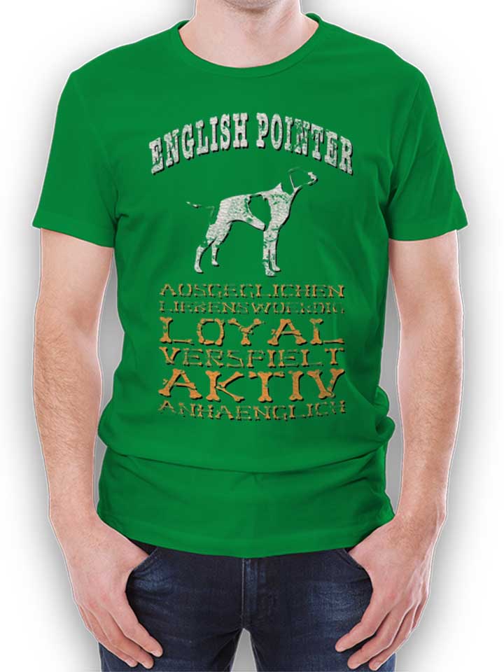 Hund English Pointer T-Shirt vert L