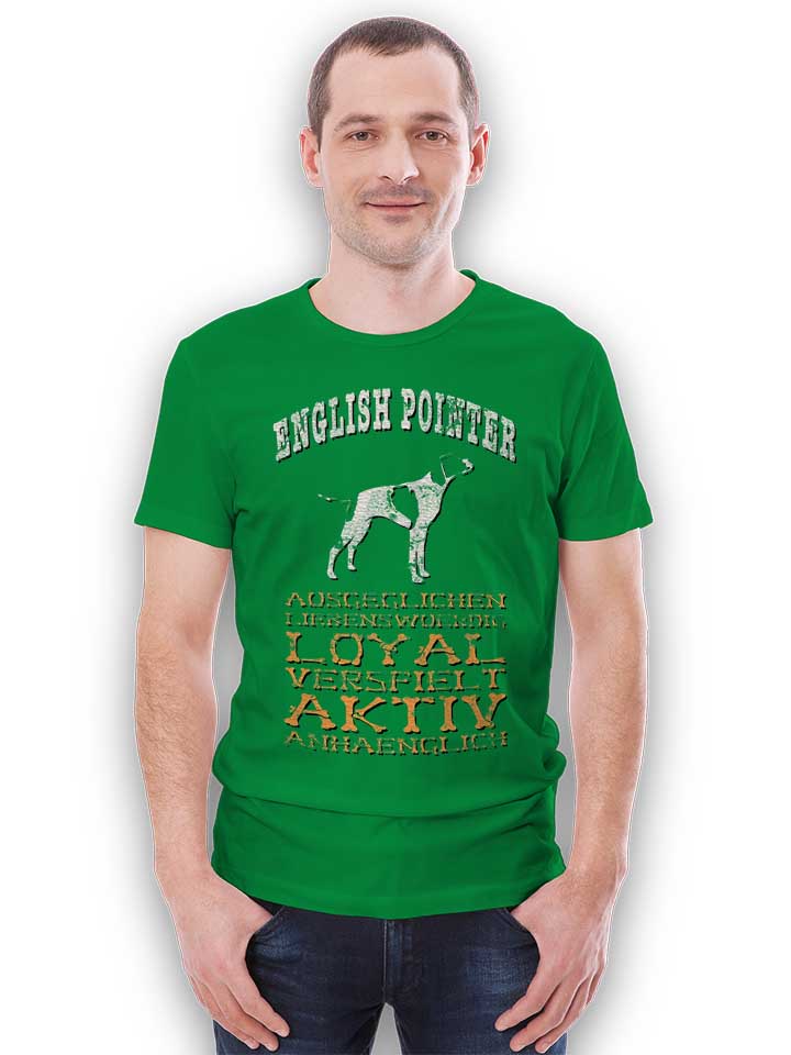 hund-english-pointer-t-shirt gruen 2