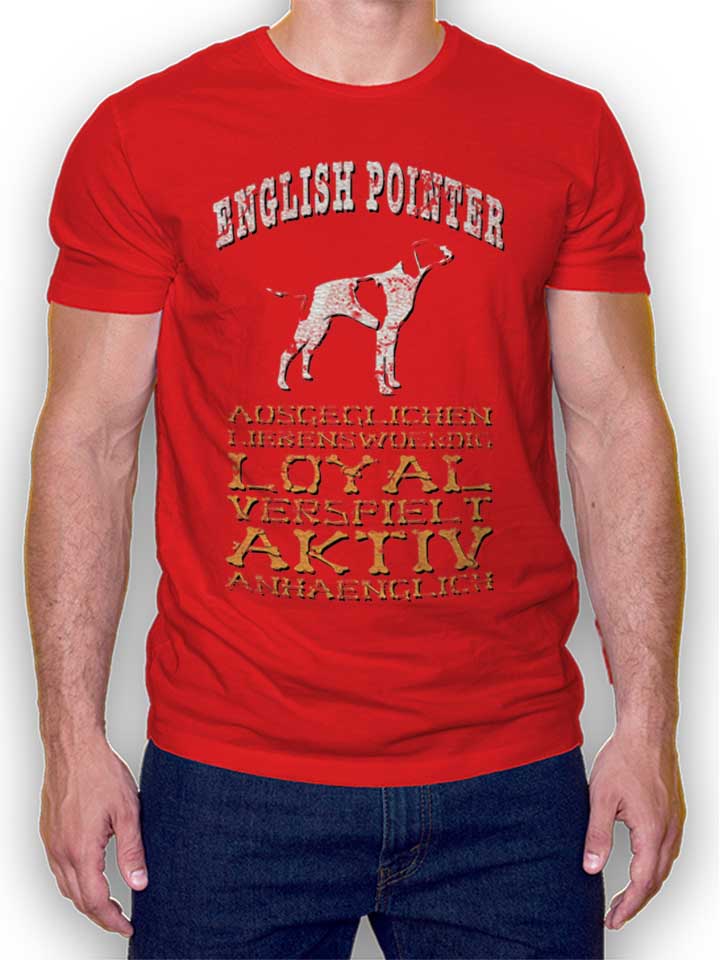 Hund English Pointer T-Shirt rot L