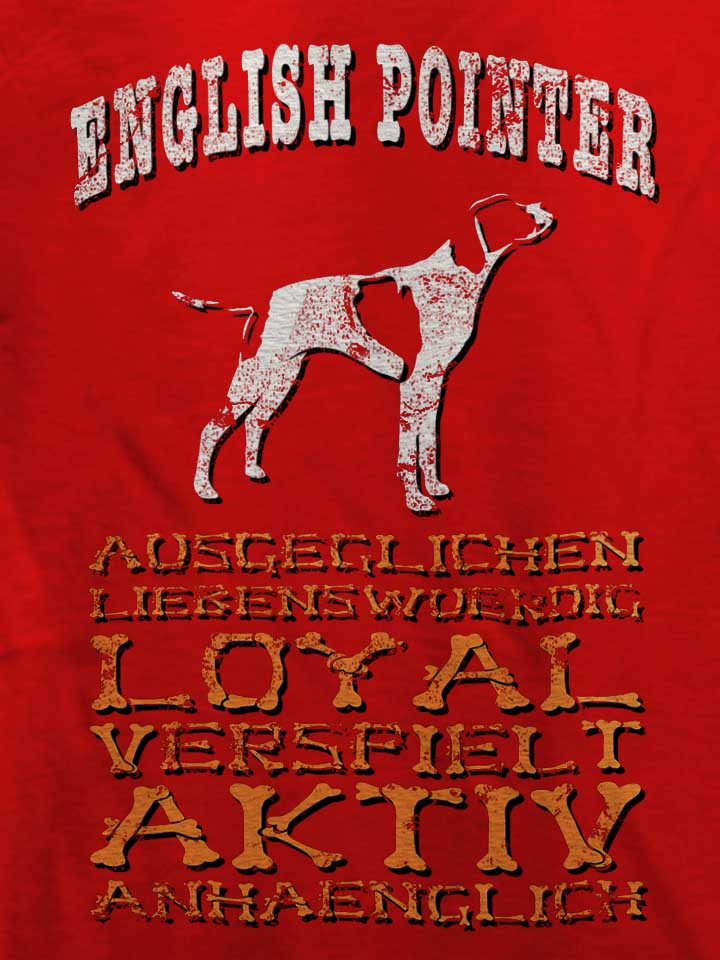 hund-english-pointer-t-shirt rot 4