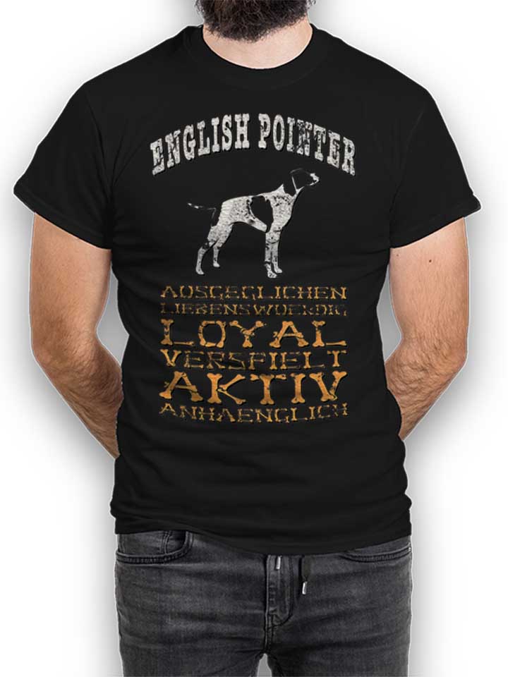 Hund English Pointer T-Shirt schwarz L