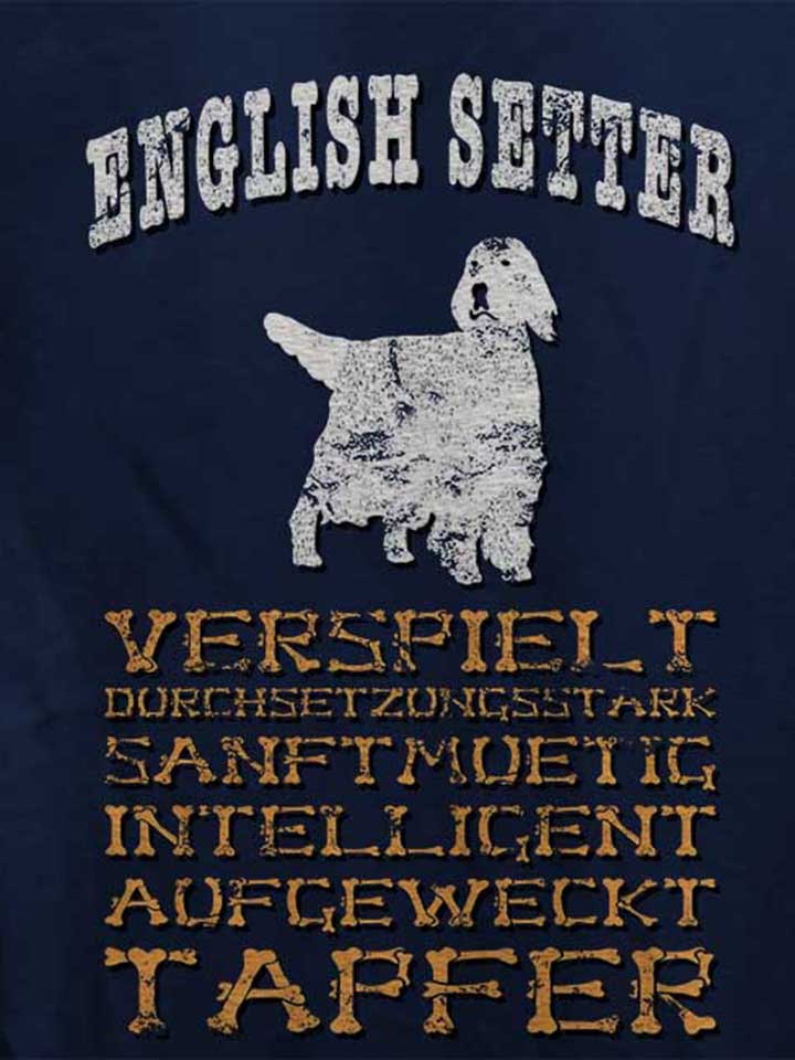 hund-english-setter-damen-t-shirt dunkelblau 4