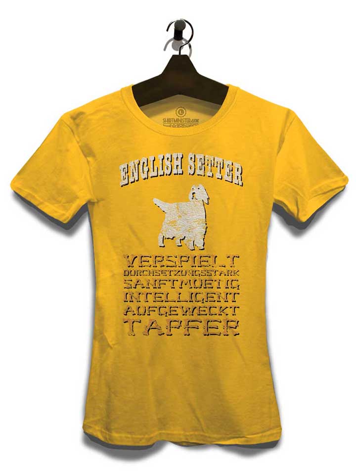 hund-english-setter-damen-t-shirt gelb 3