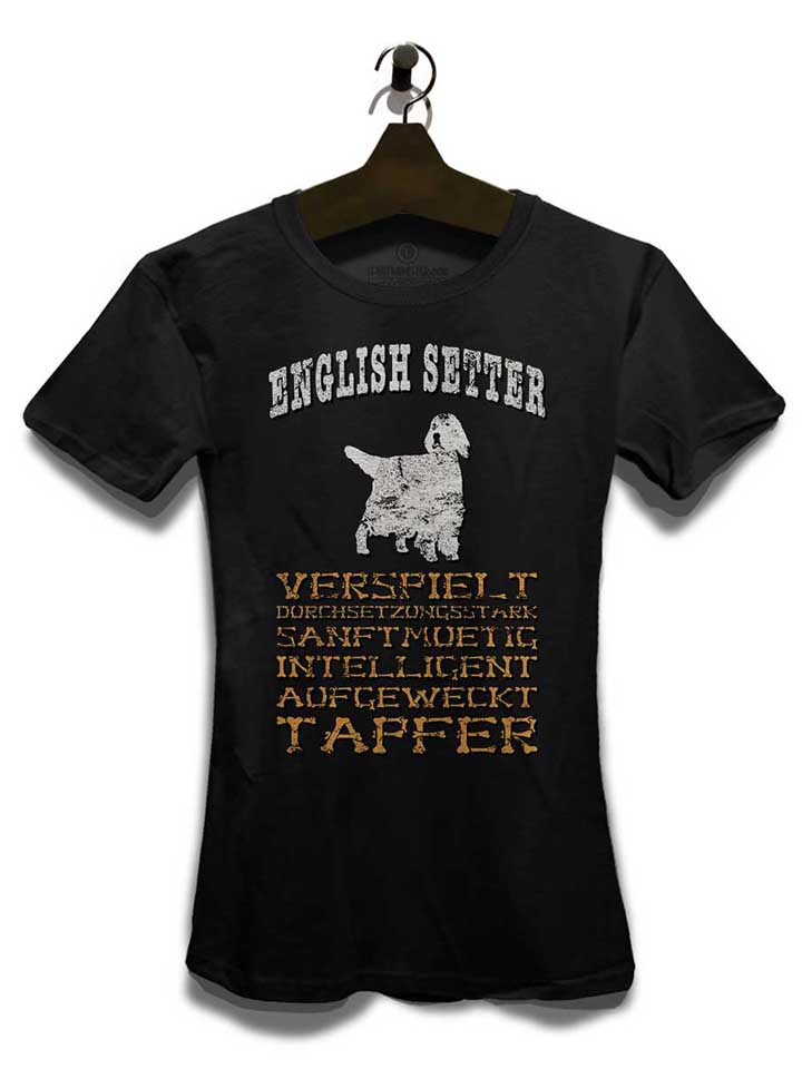 hund-english-setter-damen-t-shirt schwarz 3