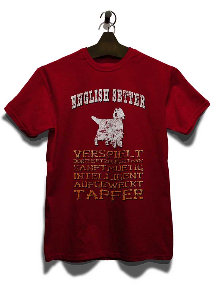 hund-english-setter-t-shirt bordeaux 3