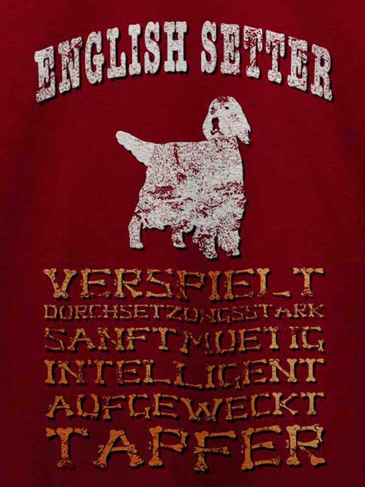 hund-english-setter-t-shirt bordeaux 4