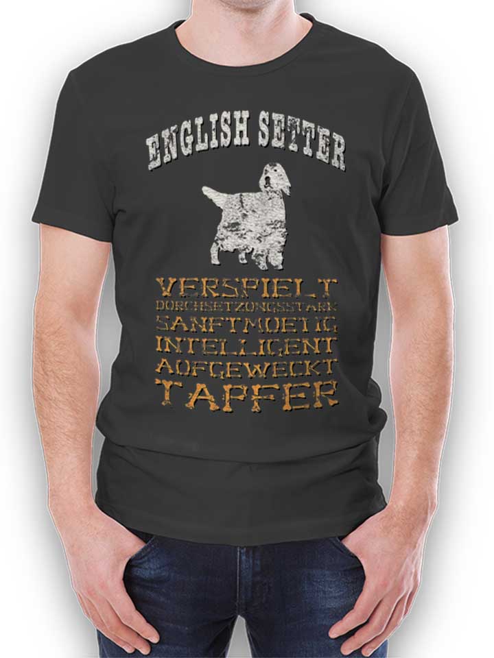 hund-english-setter-t-shirt dunkelgrau 1