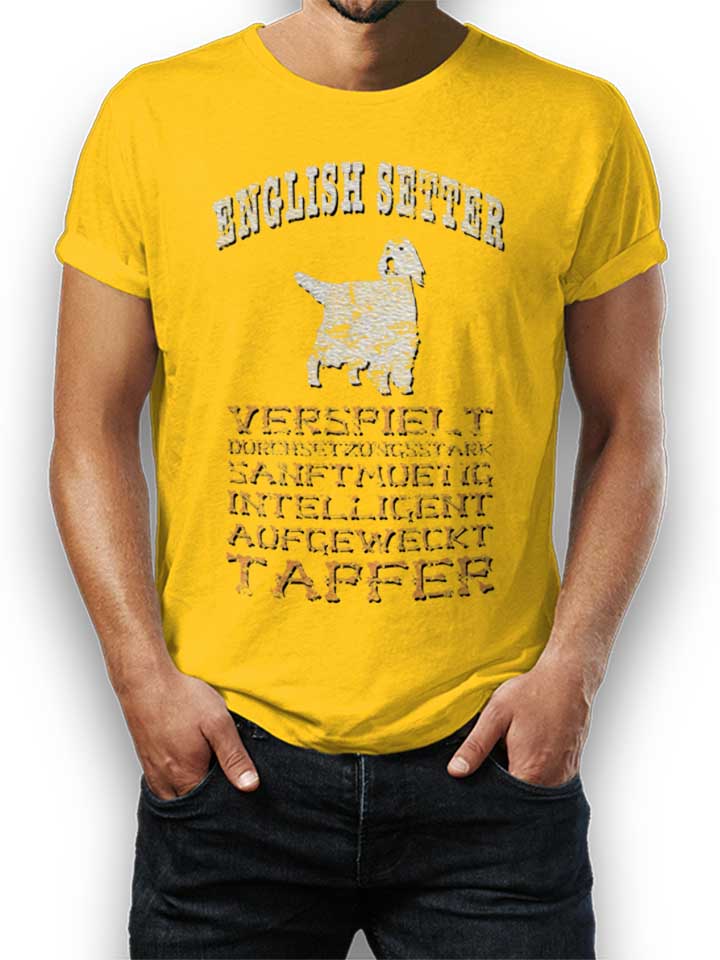 hund-english-setter-t-shirt gelb 1