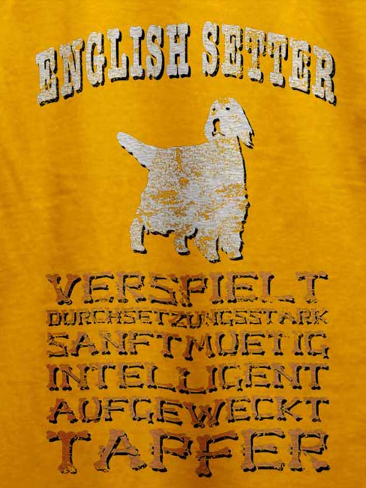 hund-english-setter-t-shirt gelb 4