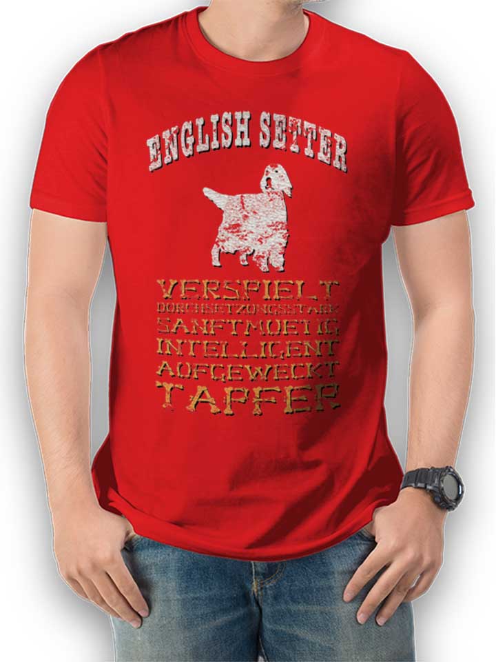hund-english-setter-t-shirt rot 1
