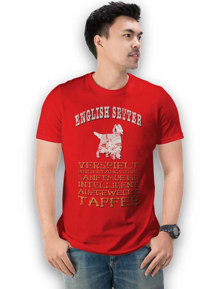 hund-english-setter-t-shirt rot 2