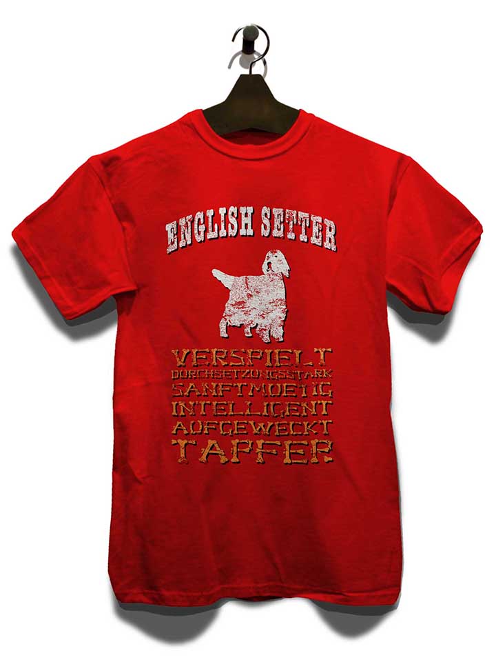 hund-english-setter-t-shirt rot 3