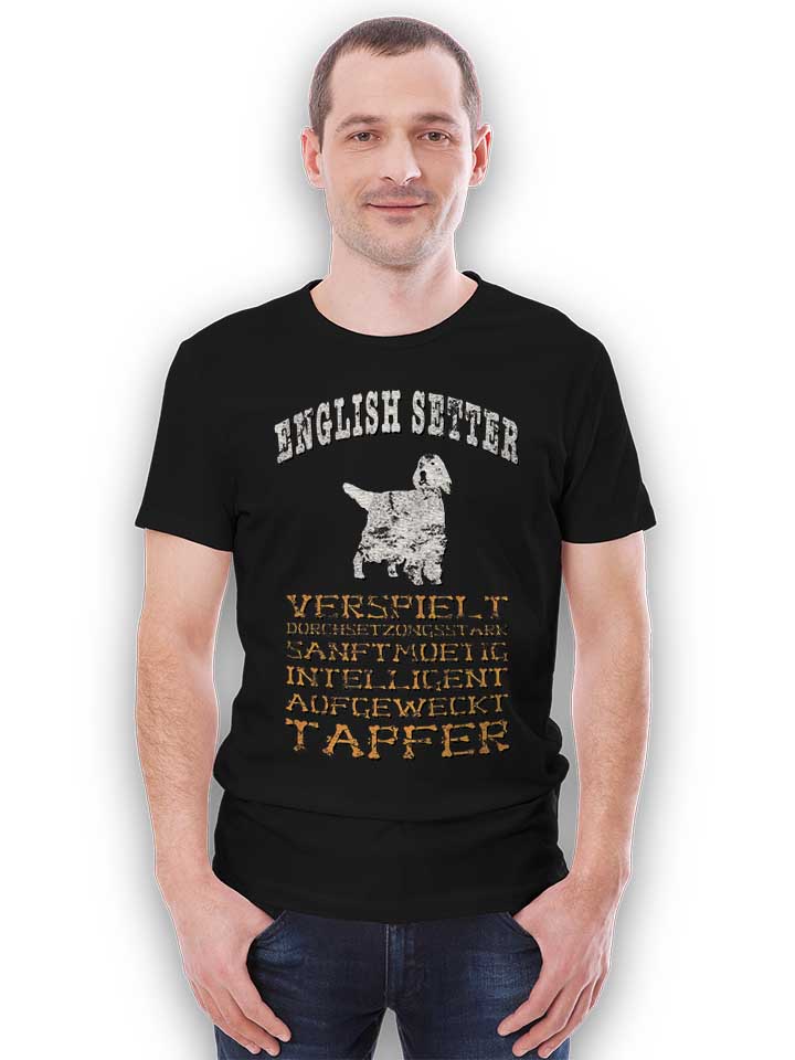 hund-english-setter-t-shirt schwarz 2
