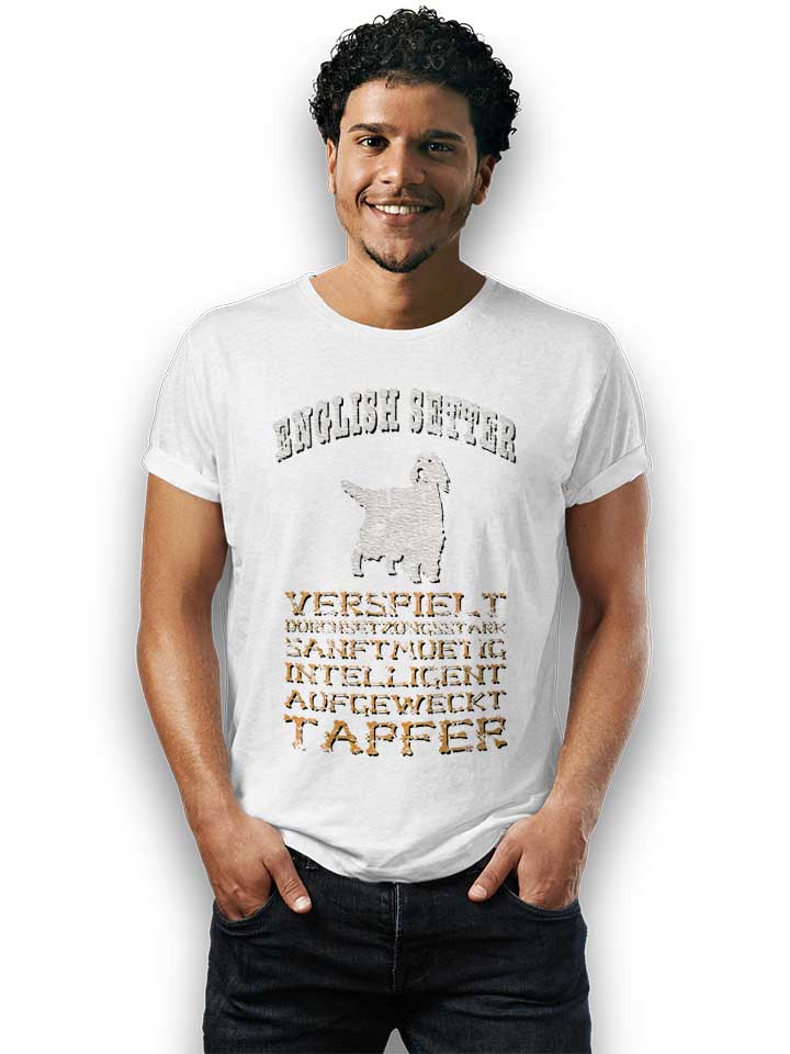 hund-english-setter-t-shirt weiss 2