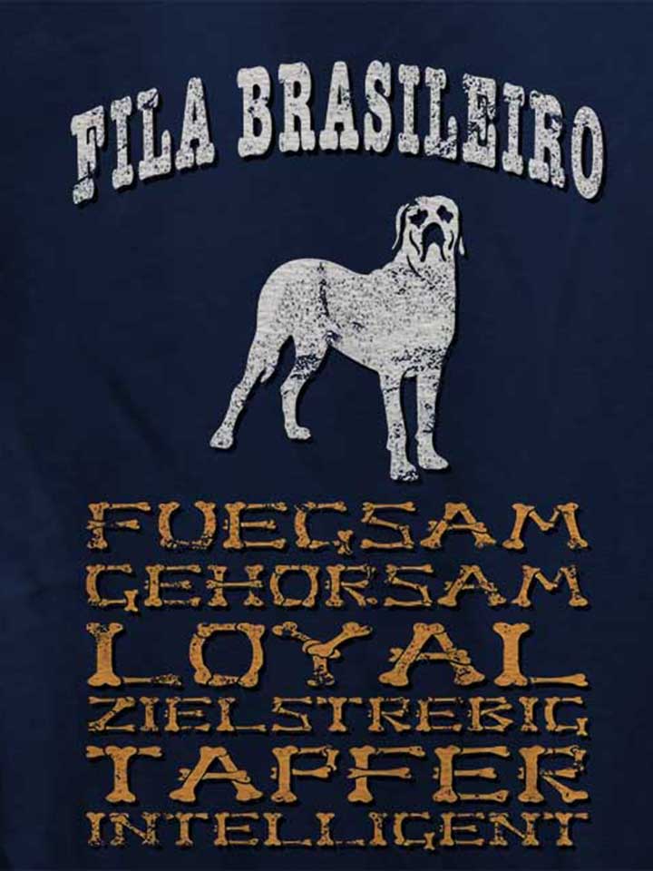 hund-fila-brasileiro-damen-t-shirt dunkelblau 4