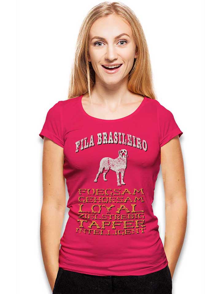 hund-fila-brasileiro-damen-t-shirt fuchsia 2