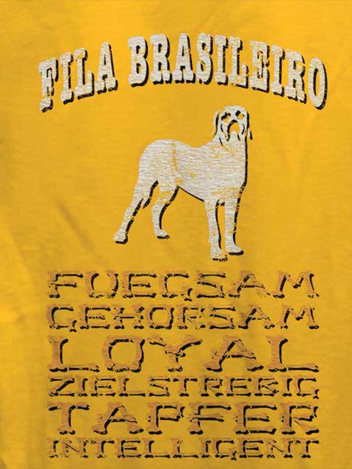 hund-fila-brasileiro-damen-t-shirt gelb 4
