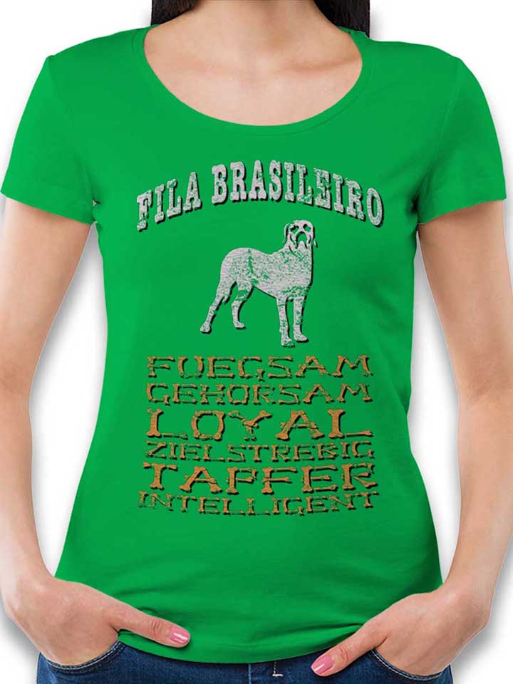 Hund Fila Brasileiro Womens T-Shirt green L