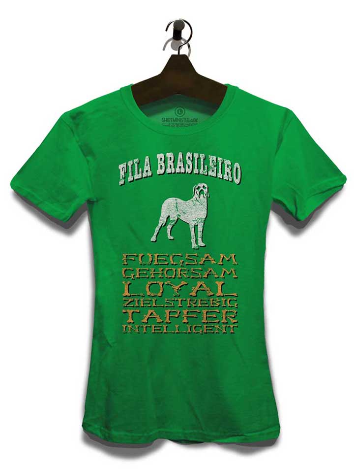 hund-fila-brasileiro-damen-t-shirt gruen 3