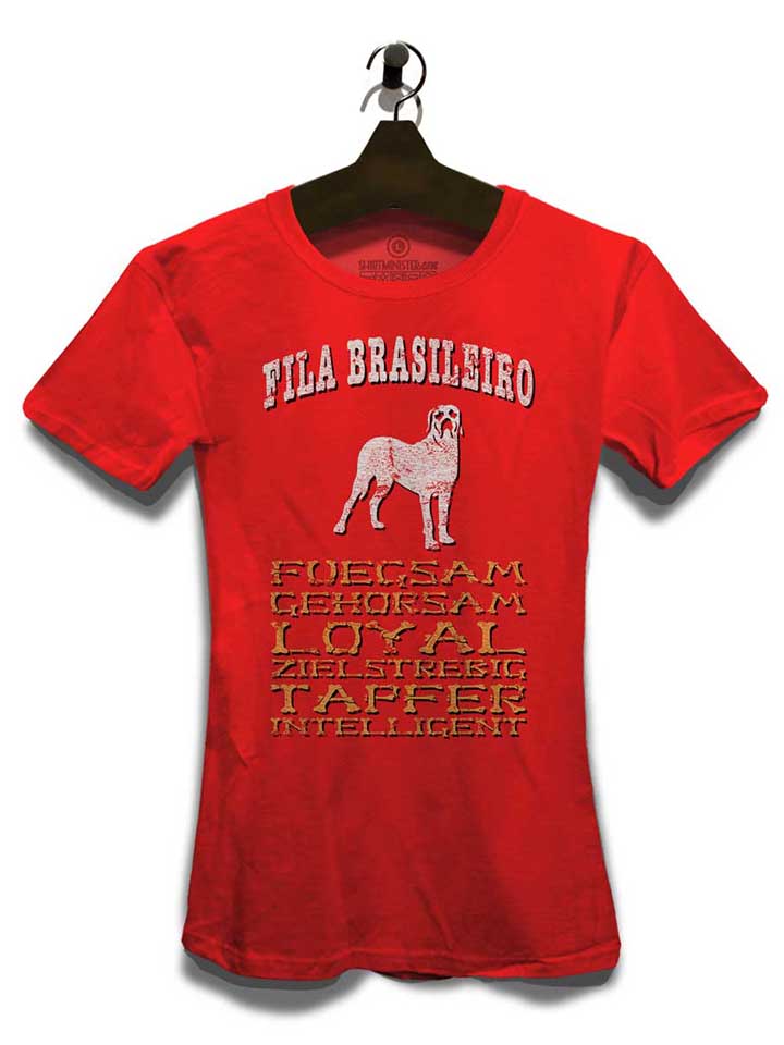 hund-fila-brasileiro-damen-t-shirt rot 3