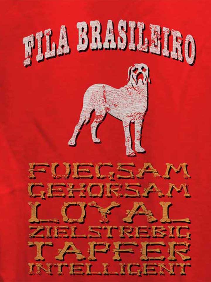 hund-fila-brasileiro-damen-t-shirt rot 4