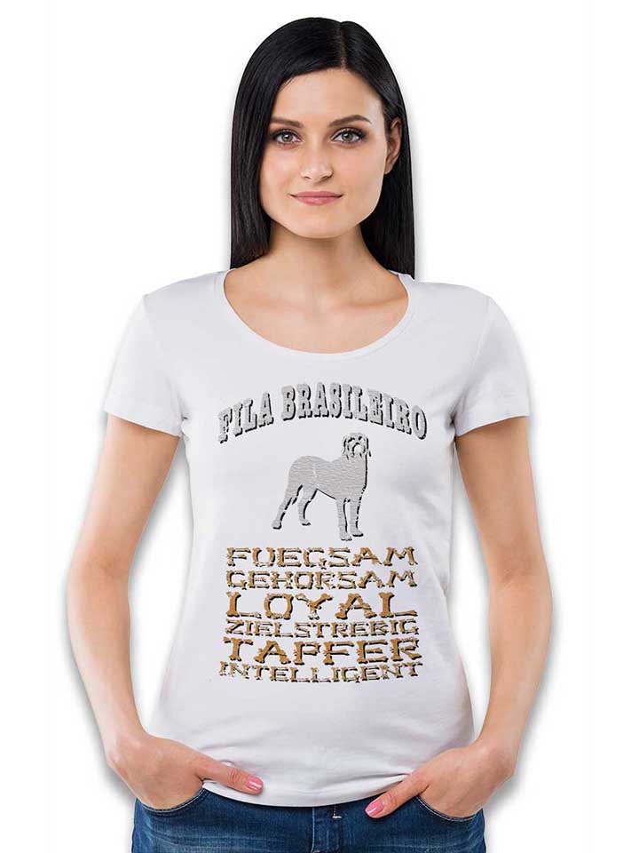 hund-fila-brasileiro-damen-t-shirt weiss 2