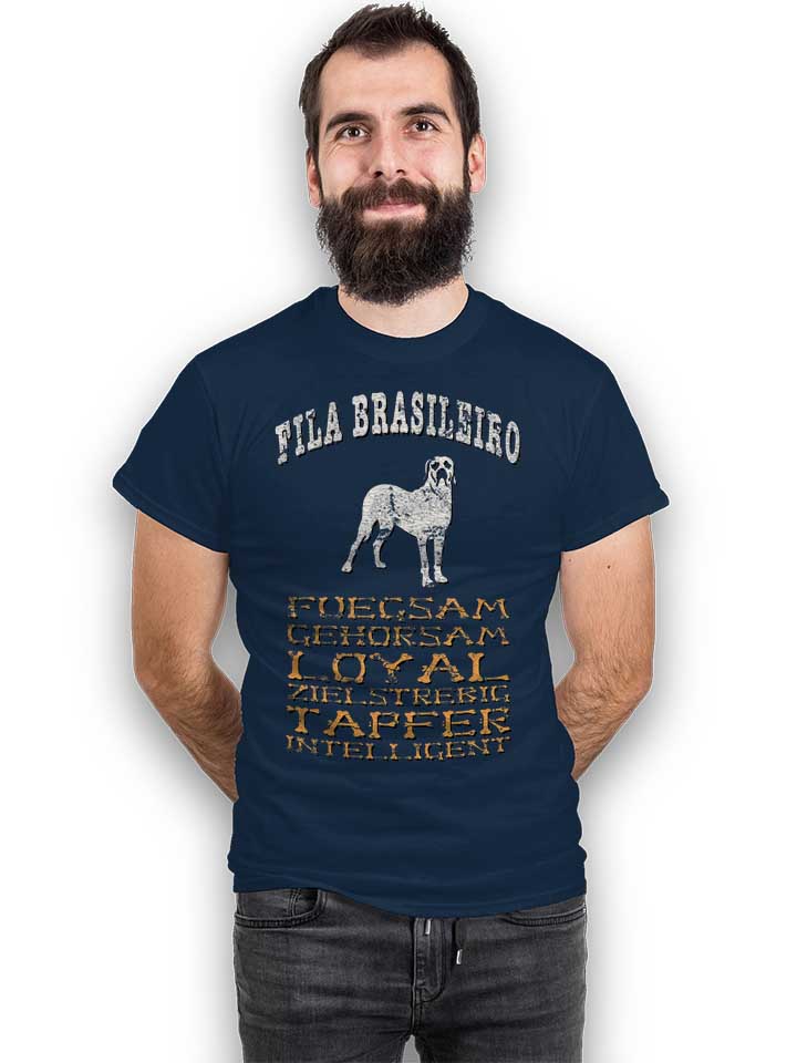 hund-fila-brasileiro-t-shirt dunkelblau 2
