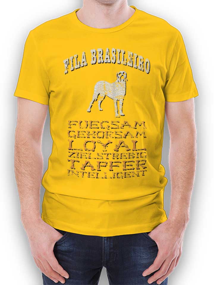 hund-fila-brasileiro-t-shirt gelb 1