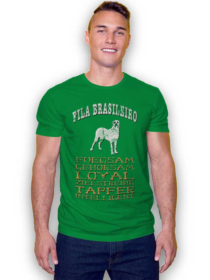 hund-fila-brasileiro-t-shirt gruen 2