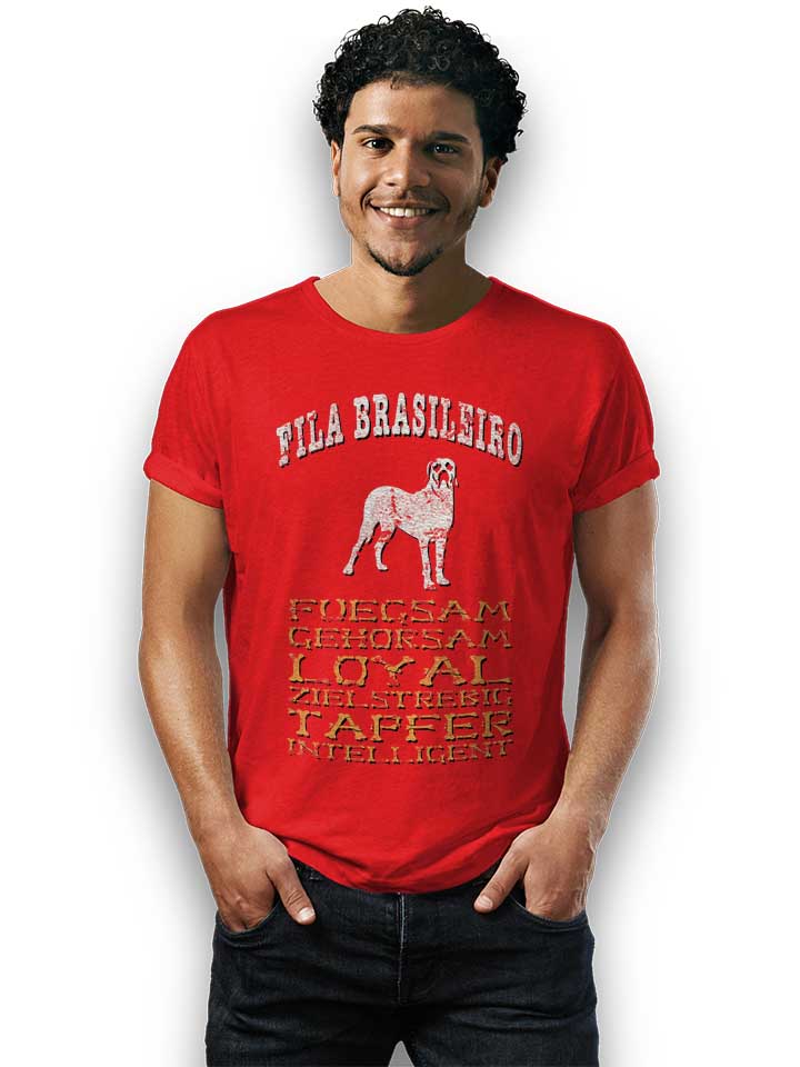 hund-fila-brasileiro-t-shirt rot 2