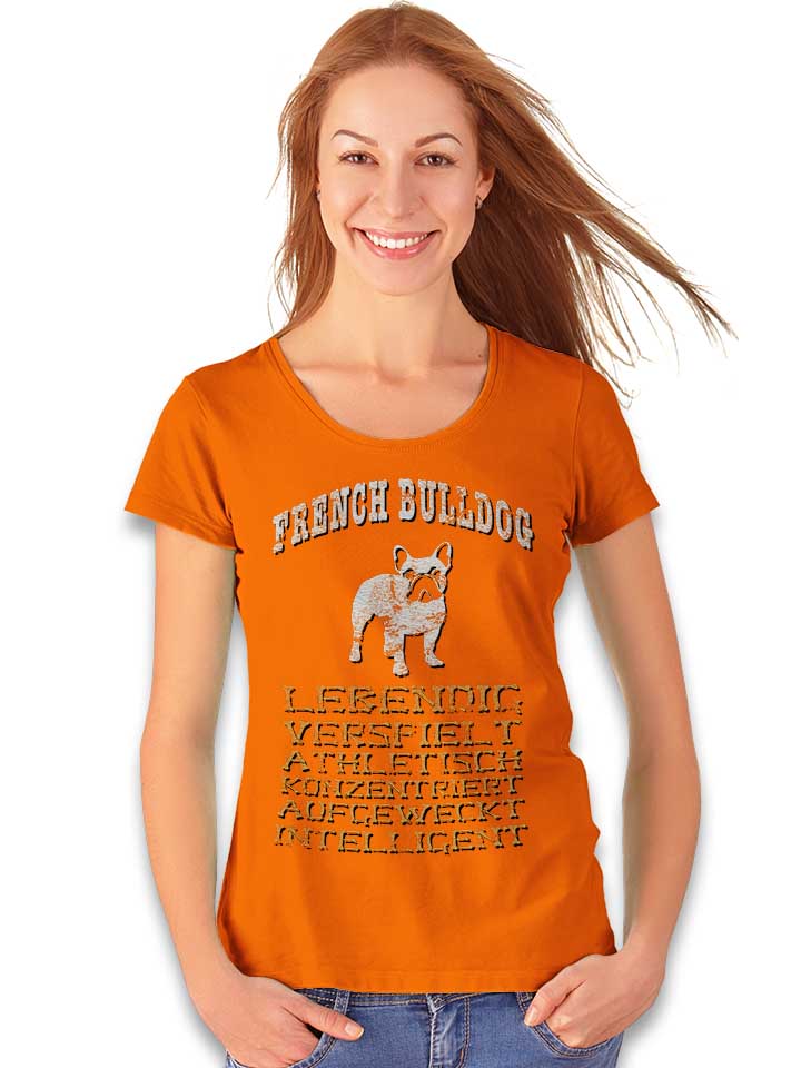 hund-french-bulldog-damen-t-shirt orange 2