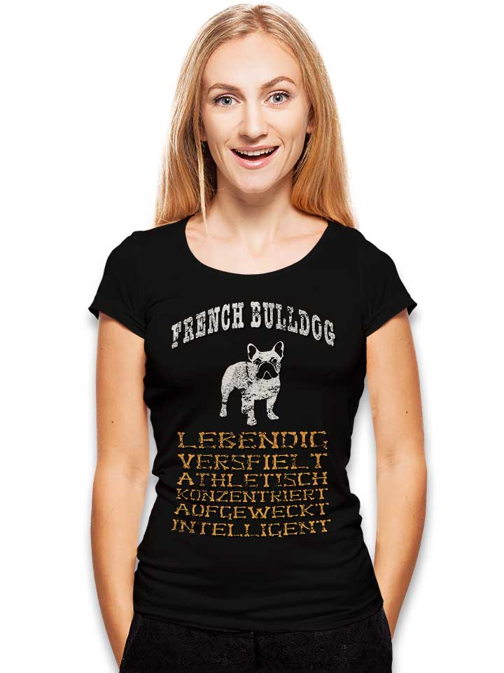 hund-french-bulldog-damen-t-shirt schwarz 2