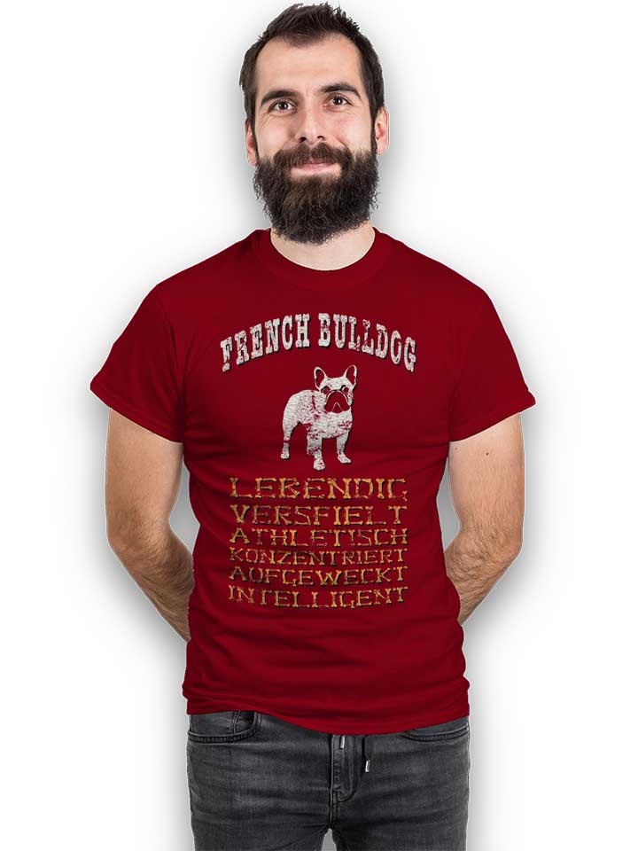 hund-french-bulldog-t-shirt bordeaux 2
