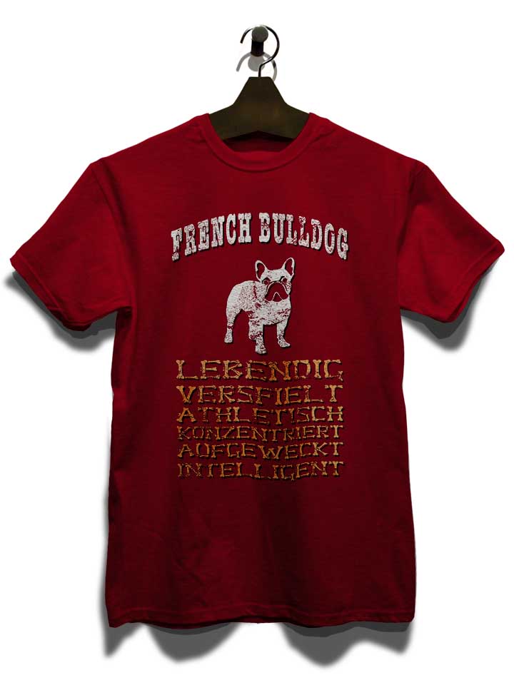 hund-french-bulldog-t-shirt bordeaux 3