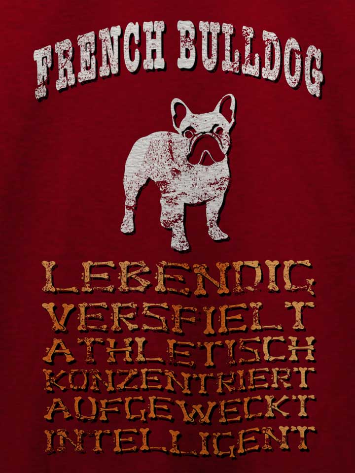 hund-french-bulldog-t-shirt bordeaux 4