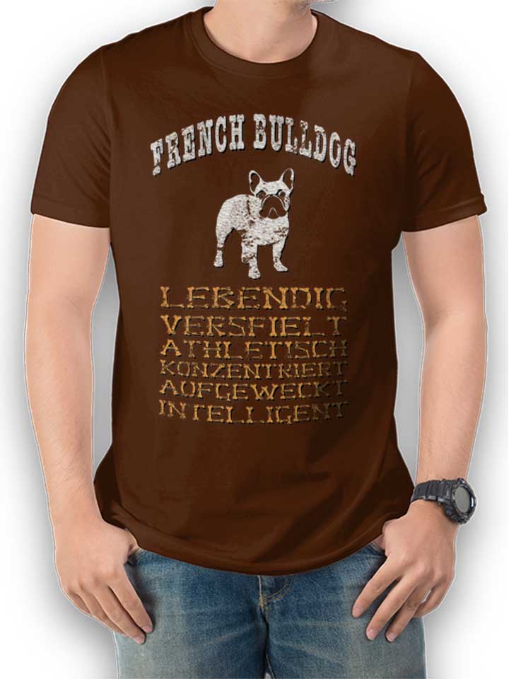 Hund French Bulldog T-Shirt brown L