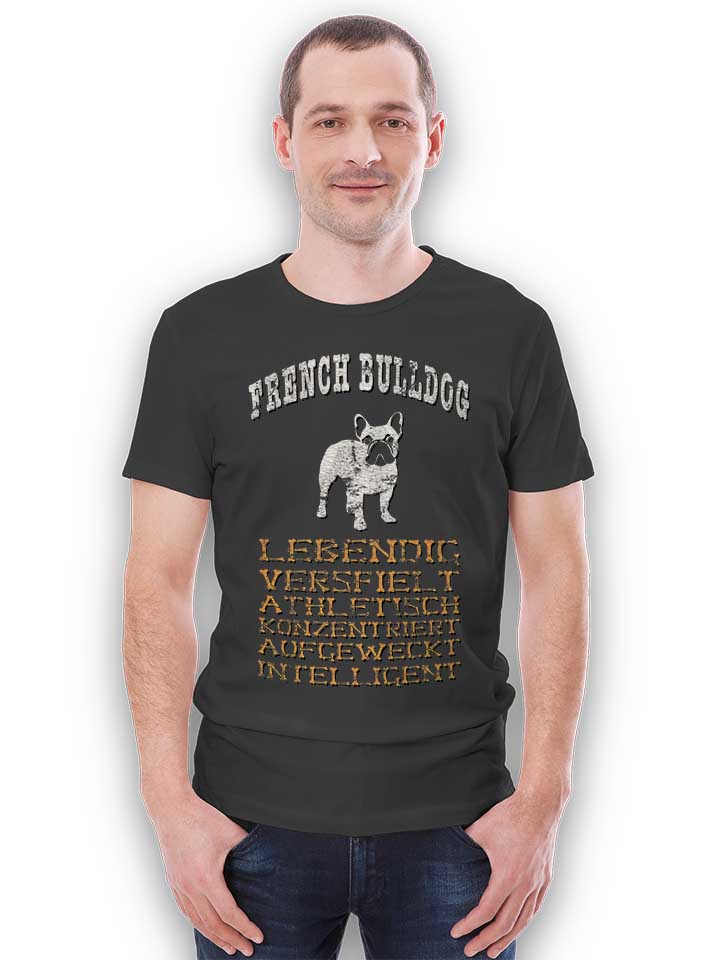 hund-french-bulldog-t-shirt dunkelgrau 2