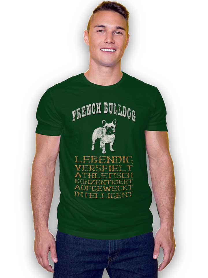 hund-french-bulldog-t-shirt dunkelgruen 2