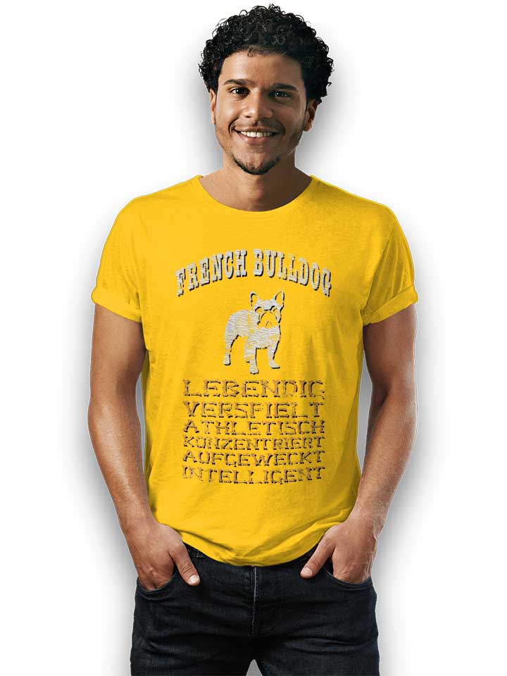 hund-french-bulldog-t-shirt gelb 2