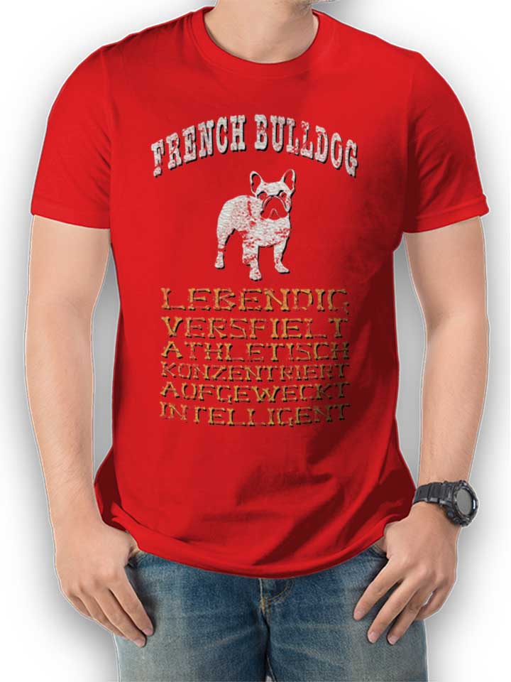 Hund French Bulldog T-Shirt rosso L
