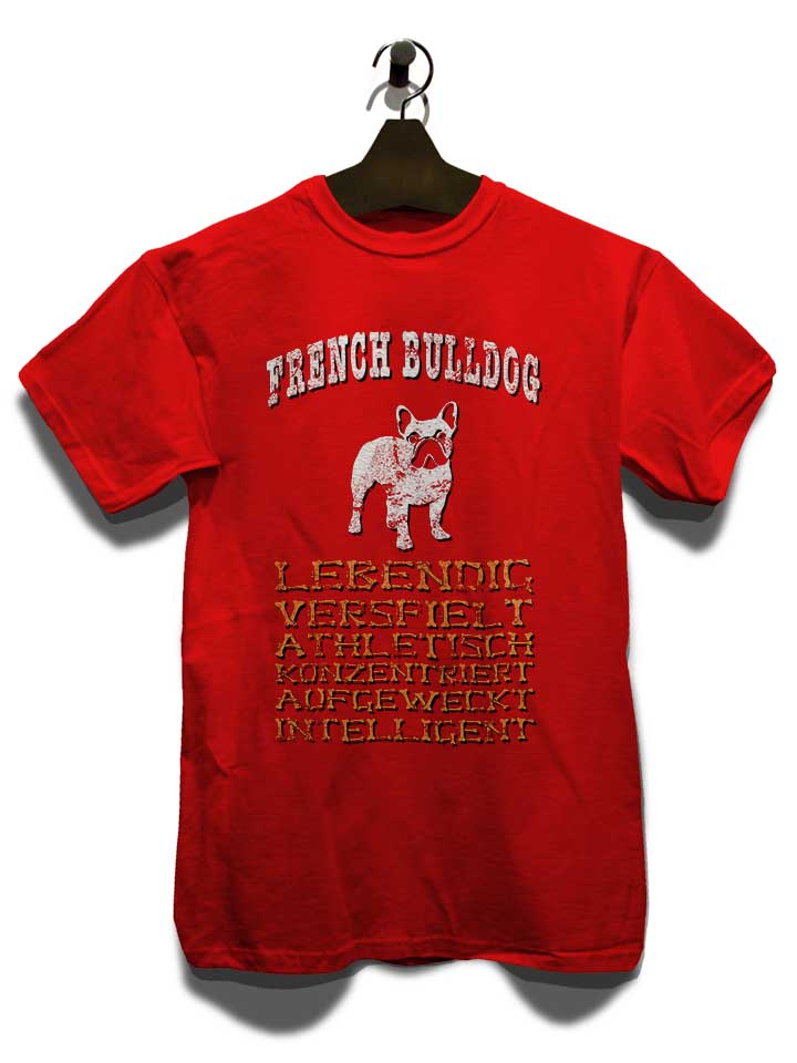 hund-french-bulldog-t-shirt rot 3