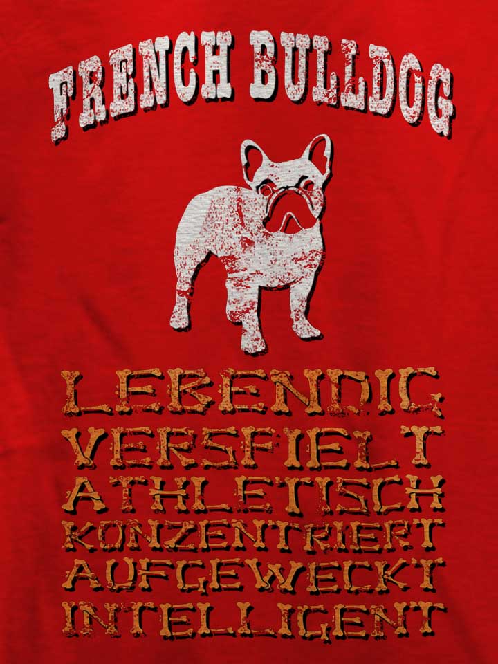 hund-french-bulldog-t-shirt rot 4