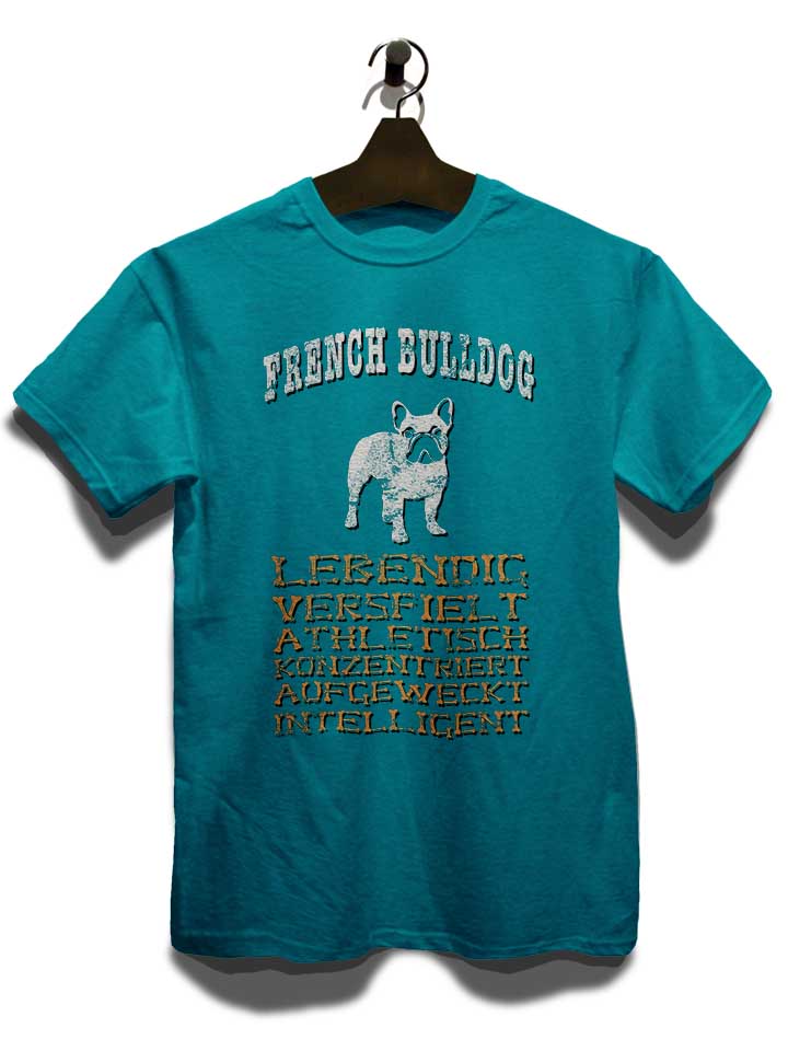 hund-french-bulldog-t-shirt tuerkis 3