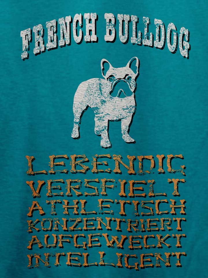hund-french-bulldog-t-shirt tuerkis 4