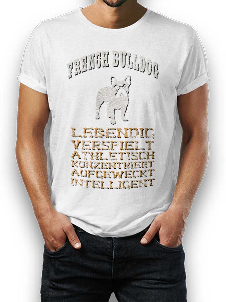 Hund French Bulldog T-Shirt weiss L