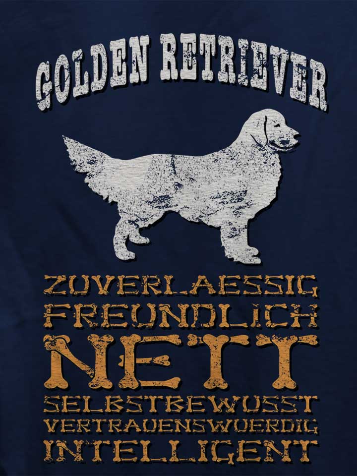hund-golden-retriever-damen-t-shirt dunkelblau 4