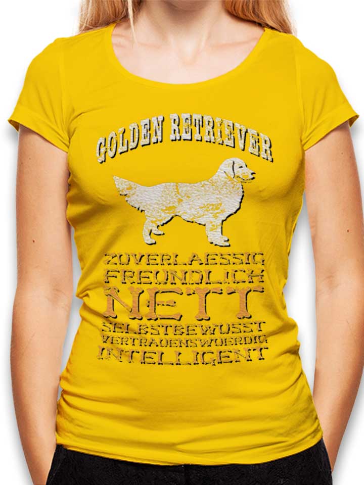 Hund Golden Retriever Damen T-Shirt gelb L