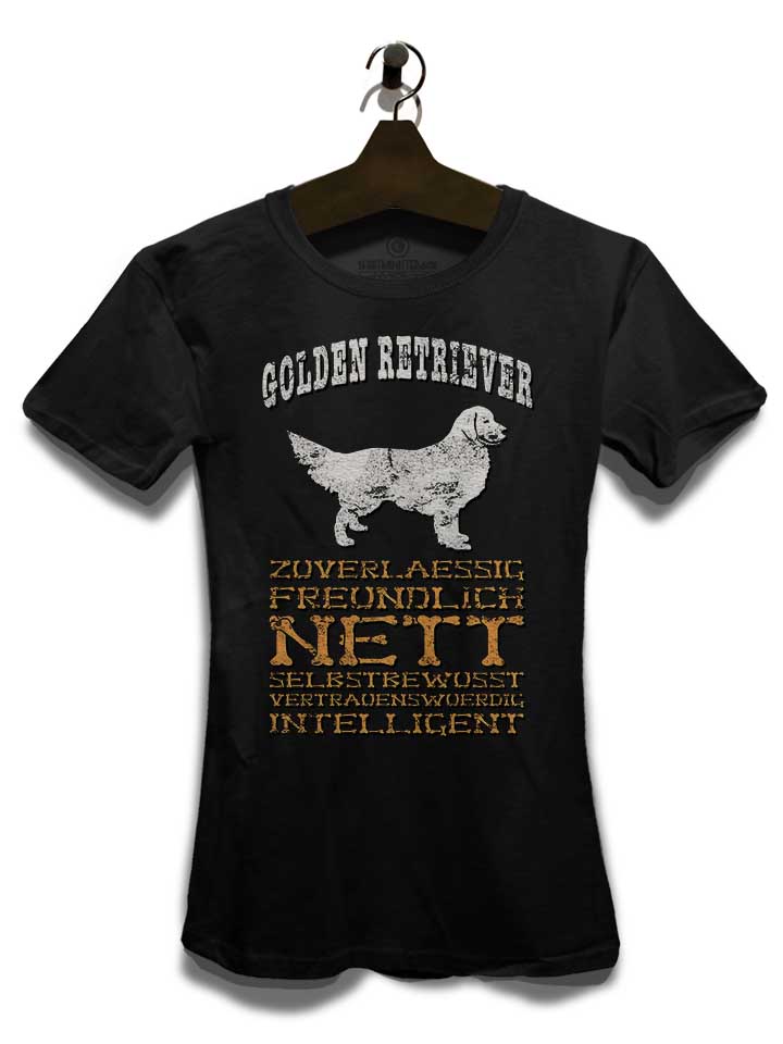 hund-golden-retriever-damen-t-shirt schwarz 3