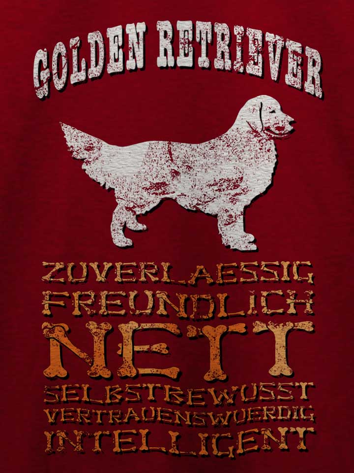 hund-golden-retriever-t-shirt bordeaux 4
